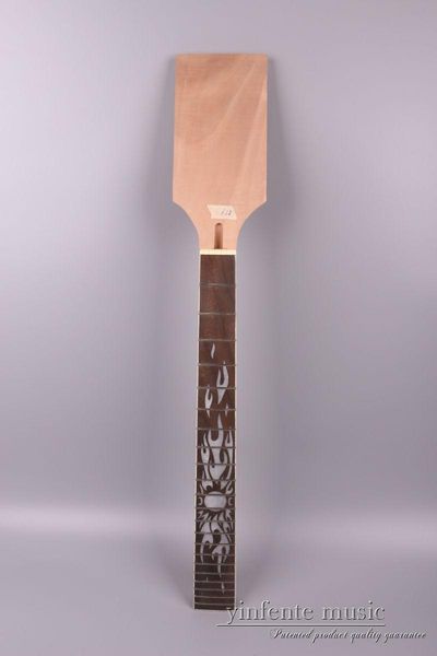 

one piece wood electric guitar neck replacement paddle 24 fret 25.5 sun inlay