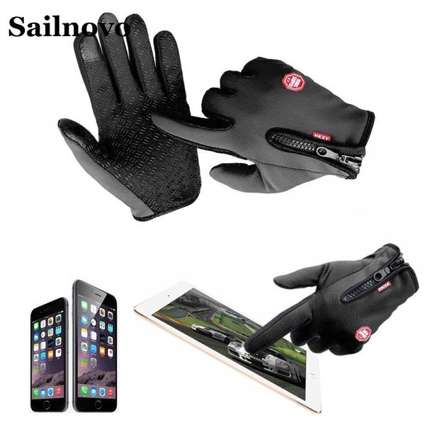 

full sports motorcycle m glove screen outdoor xl ski riding car-styling finger windser warm size gloves gloves touch l, Black