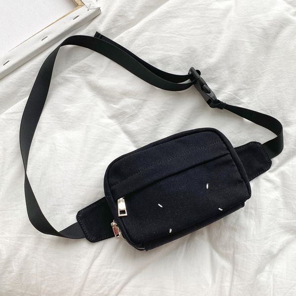 

2020 instagram new women shoulder bag youth canvas mini waist bag ladies canvas cotton zipper female japan chest