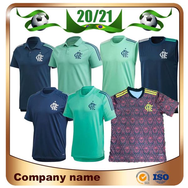 

20/21 flamengo rj training soccer jersey 2020 flamengo polo navy blue football shirts sleeveless training vest football uniforms sale, Black;yellow