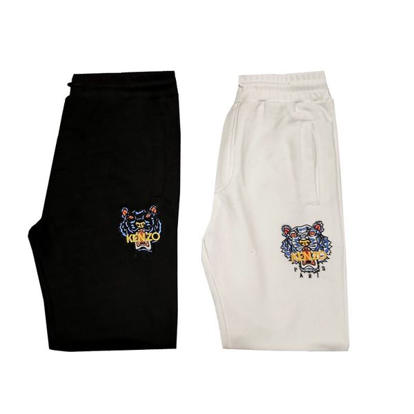 

2019 fashion trend menswear winter new sportswear monograph printed casual pants patchwork pants slim pants street clothing, Black