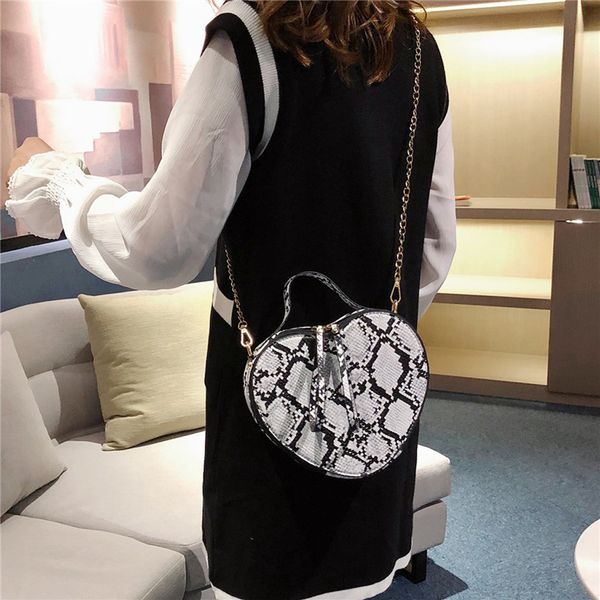 

xiniu luxury handbags women bags designer fashion outdoor serpentine heart-shaped shoulder bag chain messenger bag bolsa#0806