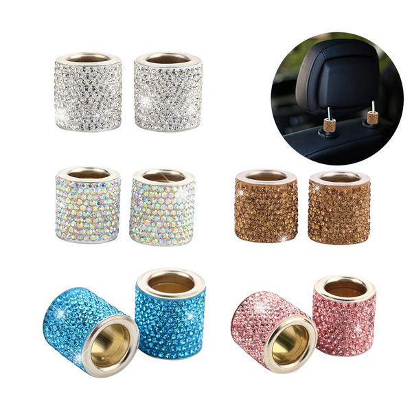 

2pcs fashion car headrest collar bling crystal auto seat ring interior decoration