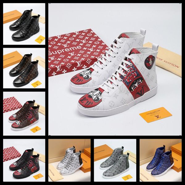 

19ss 2019 популярного стиль холст шнуровка кроссовок дизайнеры нового прибытия высокого топ повседневная обувь мужского студент высокого кач, Black