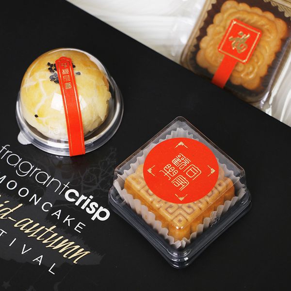 

50pcs plastic transparent sugar box egg yolk crisp moon cake blister box party pack sugar