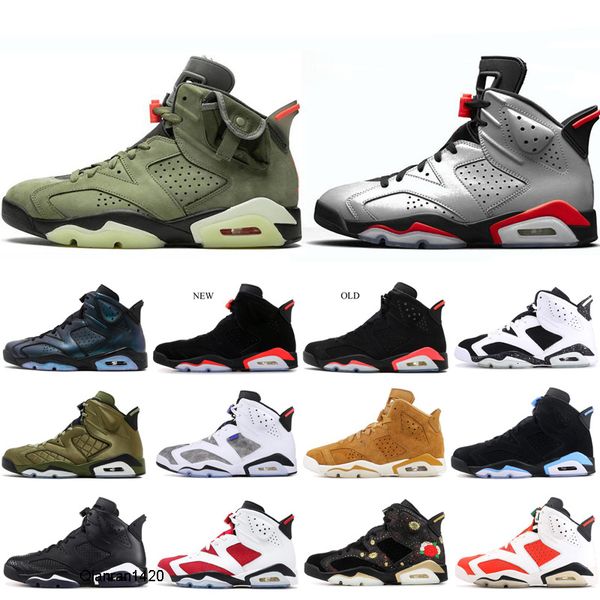 

men 6 6s rings basketball shoes travis scotts reflective bugs bunny pinnacle cny new bred athletic sports mens shoe sneakers 7-13