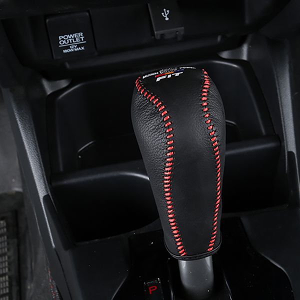 

cowhide layer leather automatic gear shift collars gear cover for 2014-2018 fit jazz