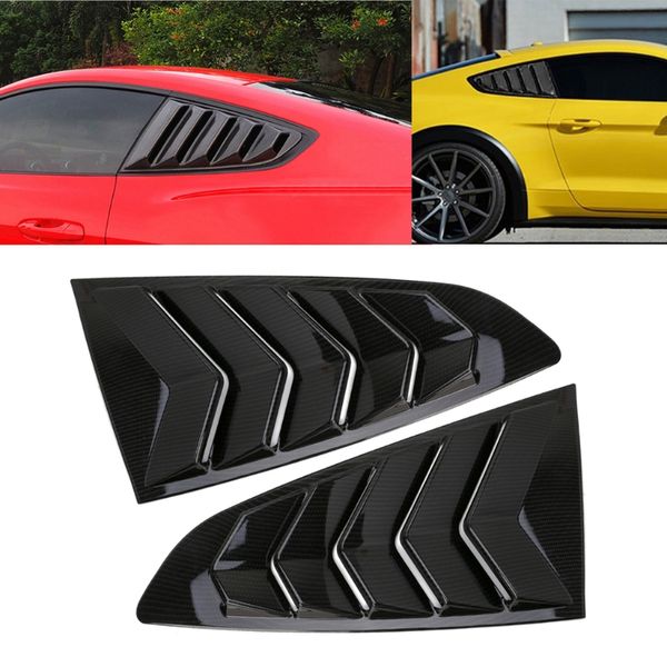 

2pcs carbon black vents window louver car scoop cover for mustang 2015-2017