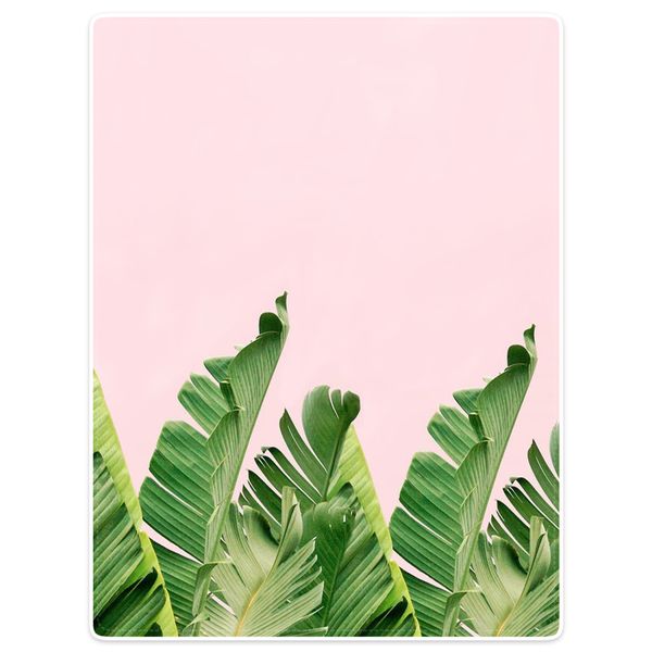 

blankets cobertor warmth soft plush sofa bed throw a blanket plaid green banana leaf pink background