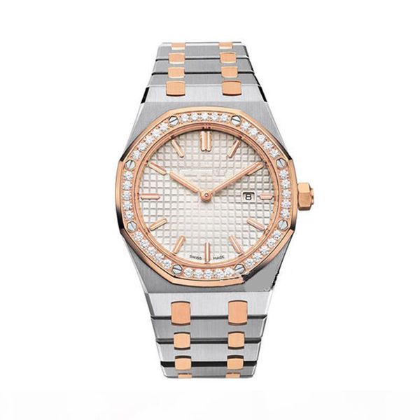 

luxury женские часы 33mm классическая модель античная наручные часы высокого качества золото серебро из нержавеющей стали кварцевые часы lad, Slivery;brown