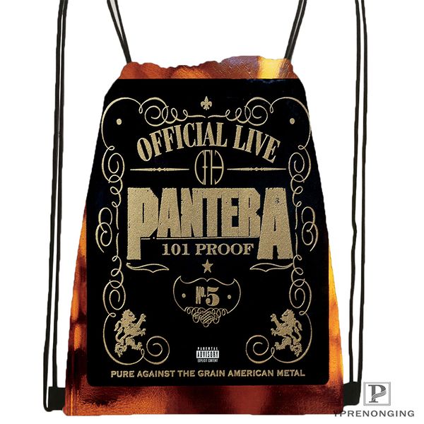 

custom pantera final front cover drawstring backpack bag cute daypack kids satchel (black back) 31x40cm#180531-04-42