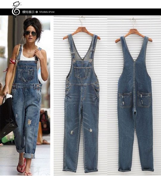 

women girl washed denim bodysuit c womens jumpsuit overalls denim jumpsuits, Blue