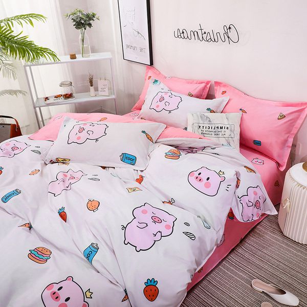 College Students Dormitory Beddings Three Piece Set Girl Heart