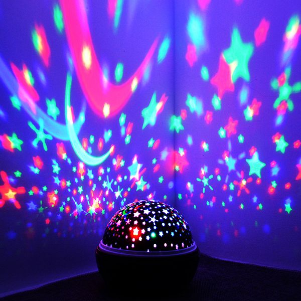 Dream Rotating Star Lamp Atmosphere Projector Night Lights Romantic Rotate LED USB Lampade da notte da comodino per bambini che dormono