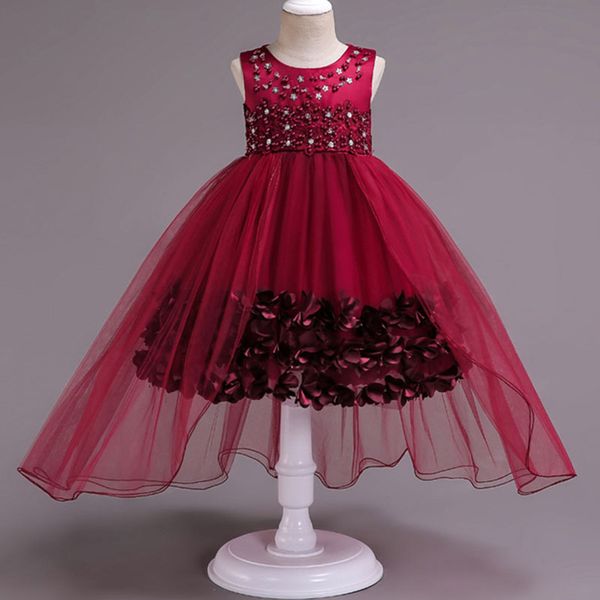 

2019 first communion dresses girl evening wedding dress kids costume children long princess party dress vestidos de comunion, Red;yellow