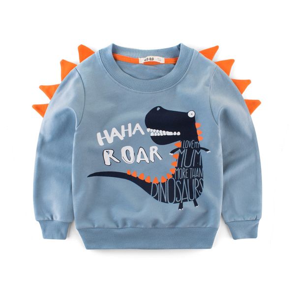 

2020 spring children's clothing wholesale children's sweater cotton round neck long sleeve men's baby clothes shirt i, Blue;gray