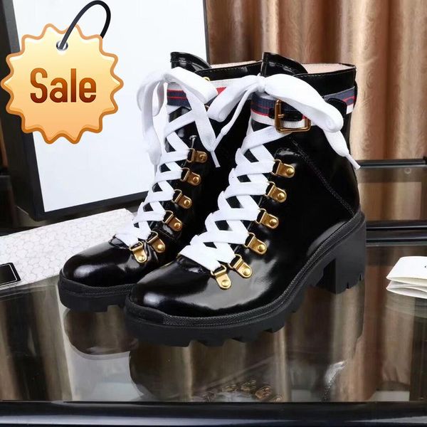 

luxury up martin calfskin leather spikes rivet boot lace women ankle bottes booties australie bottines work designer boots 14, Black