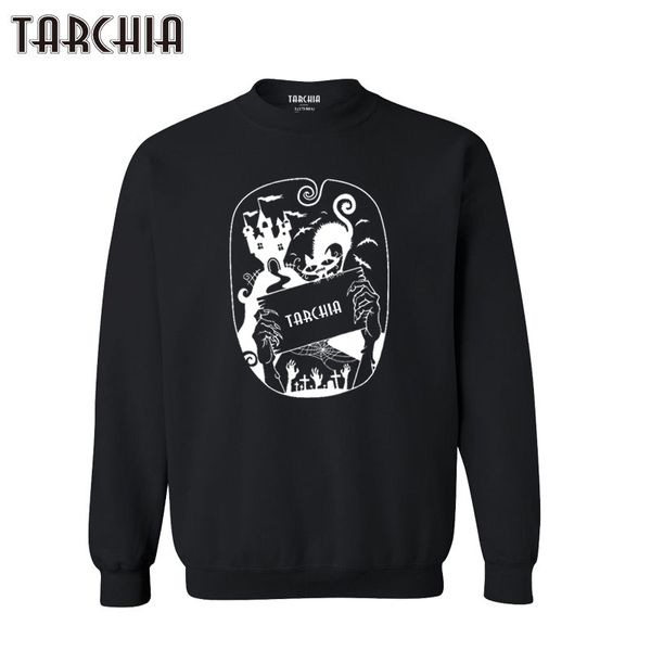 

tarchia 2020 witch cat castle hoodies pullover geometric sweatshirt personalized man casual parental survetement homme boy, Black