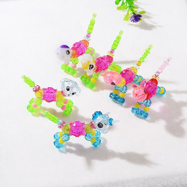 

New Magical pet animal Kid bracelets Cute sheep Bear Rabbit Dog Cat Unicorn charm Toy bracelet For Boy Girls children Jewelry Gift