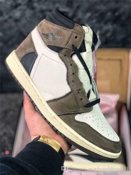

wholesale travis scott 1 high og cactus jack men designer basketball shoes sail black dark mocha university red woman fashion trainers