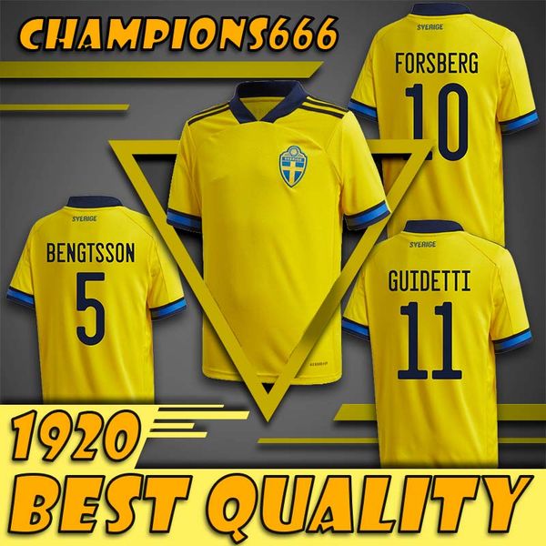

19-20 sweden soccer jersey ibrahimovic kallstrom larsson football jerseys national team toivonen marcus berg home away mens shirts uniforms, Black;yellow