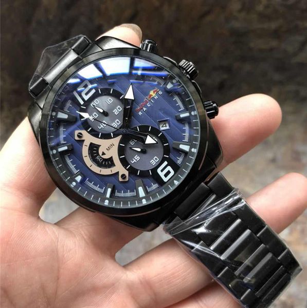 

модные мужские часы кварцевые хронограф спортивные военные часы большой цифербл