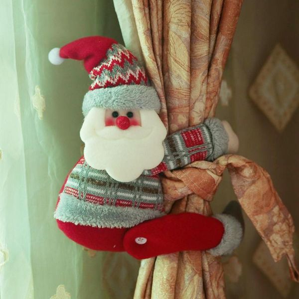 

2019 christmas cartoon santa claus snowman elk curtain tieback curtain buckle holder bedroom hook fasten clamp home room decor