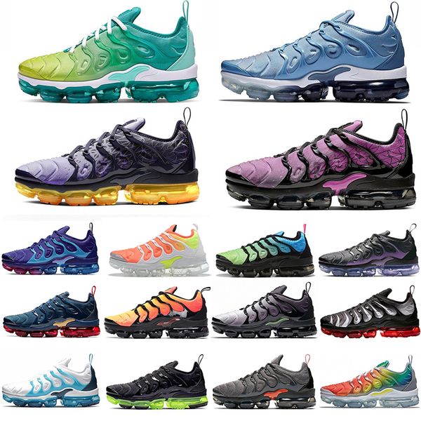 

2020 tn plus air cushion run geometric active fuchsia spirit teal running shoes mens women triple black designer sneakers trainers size36-46