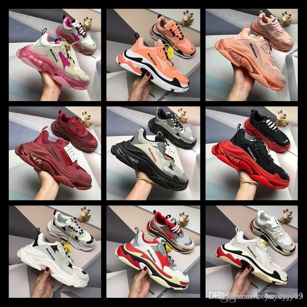 

fashion design paris 17fw triple-s triple s sneaker desi luxury dad shoes for men s women beige black sports running shoes 36-44