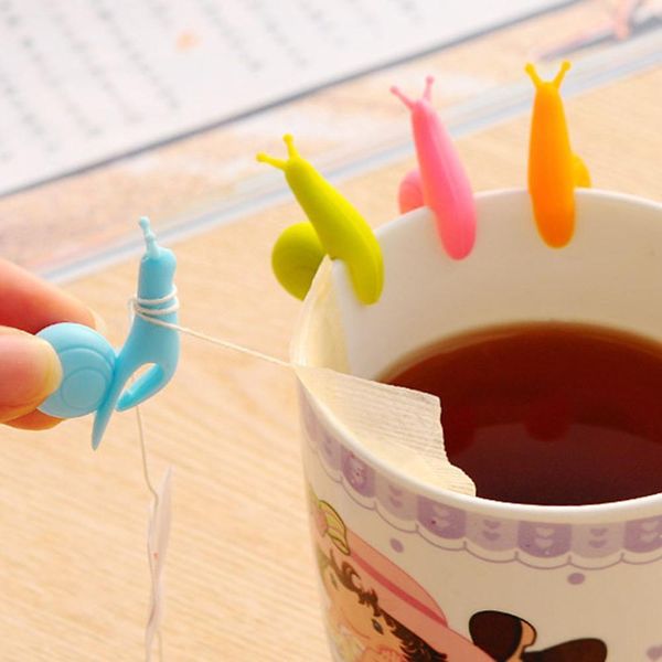 

tea bag hanger cooking tools small snail recognizer device tea infuser cup of teas hanging bag multi colors
