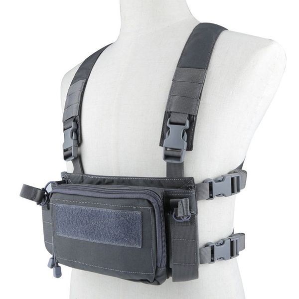 

tactical equipment breathable multi-functional vest storage bag for shooting paintball hunting, Camo;black