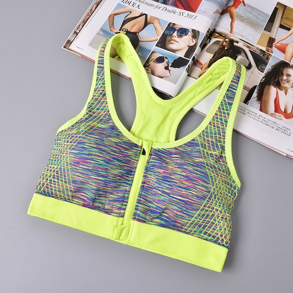 

2019 summer students women yoga shirt halter color zipper bra warms sports fitness sports hiking running breathable, White;red