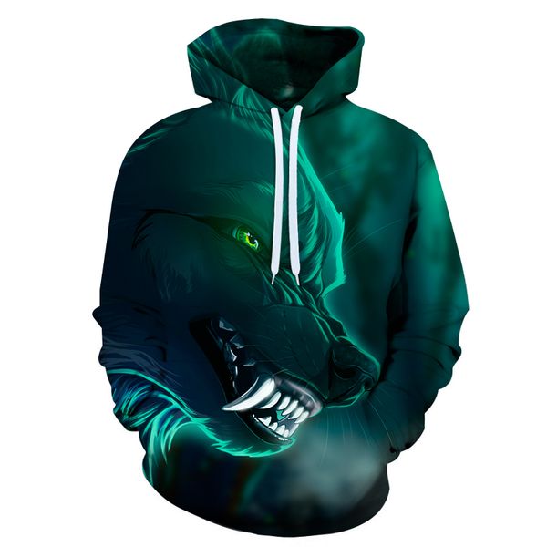 

2019 fashion men animal wolf 3d printed hooded hoodies men / women's design sweatshirts 3d harajuku hoody novelty 6xl, Black