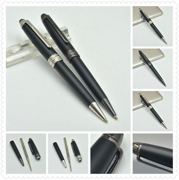 

2018 новое прибытие m-163 матовый черный металл шариковая ручка с серийным номером свинцовой канцелярские роскошь стержнем ручки подарка xy2, Blue;orange