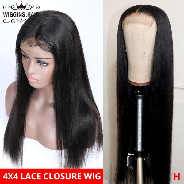 

lace wigs 4x4 closure wig straight front 150% 180% 30 inch peruvian human hair remy, Black;brown