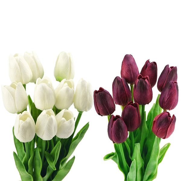 

20 stems of tulip artificial flowers bouquet, perfect for wedding, bridal, party, home, holidays, garden, birthday, office decor