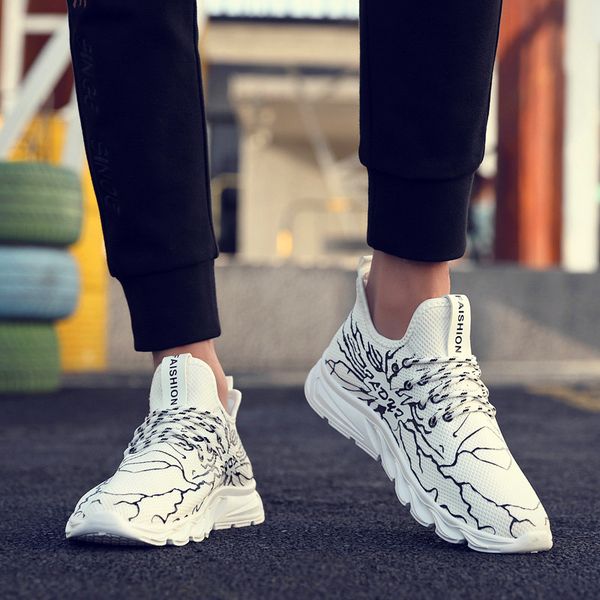 

high end quality men mesh breathable running shoes men's mesh shoes casual classic men's casual zapatos hombre, Black