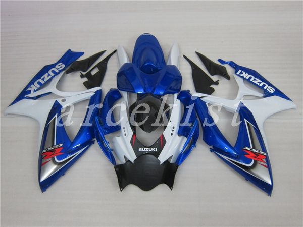 

новый набор обтекателей из абс-пластика, подходящий для suzuki gsxr 600 750 k6 06 07 gsxr-600 gsxr750 gsxr600 gsxr-750 2006 2007 белый синий