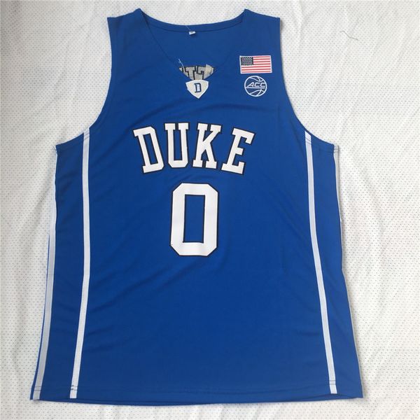 

ncaa duke blue devils #0 jayson tatum basketball jersey stitched college jersey - blue, Black