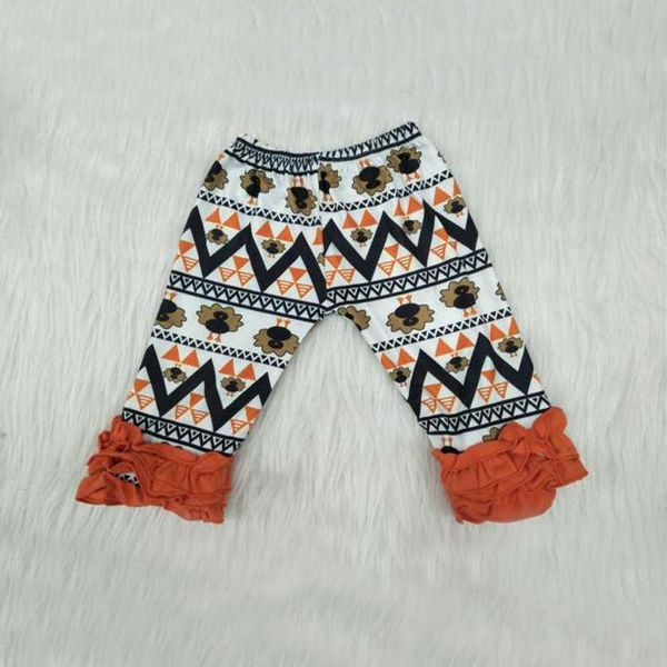 

thanksgiving toddler kids baby girl pants turkey long ruffle pants leggings fashion children girls trousers 1-16y, Blue