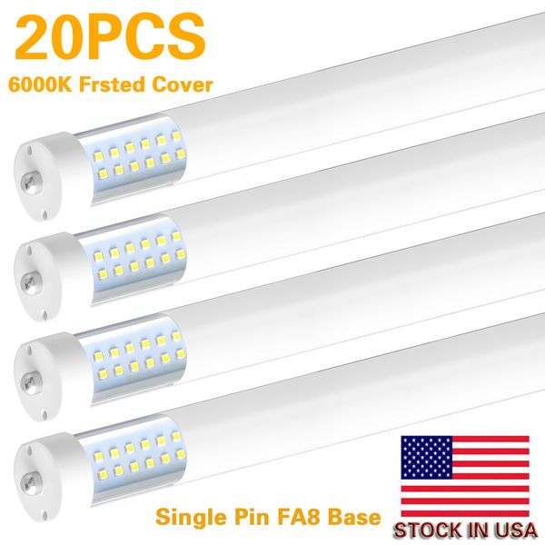 

20pc t8 t10 t12 8ft led tube light ingle pin fa8 ba e 8 ft led bulb 65w 6000k cold white 96 quot dual row led replacement for 8foot