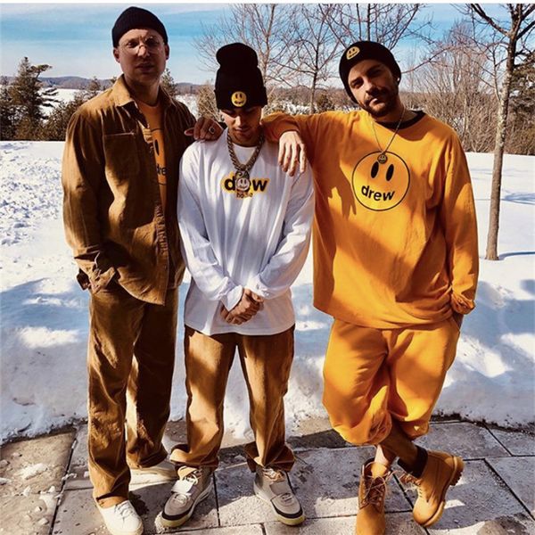 

drew justin bieber cotton casual beanies for men women knitted winter hat solid color hip-hop skullies hat drew house, Blue;gray