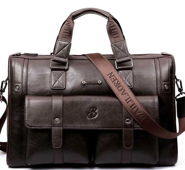 

многофункциональные мужчины vintage портфель высокой емкости для бизнеса путешествия сумки мужские прочный кожаный chic плеча crossbody сумк