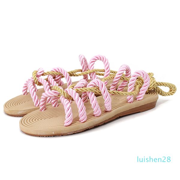 

summer fashion straps flat sandals hollow breathable beach women's shoes l28, Black