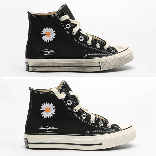 

новый gd x peaceminusone скейтбординг чак 1970 модельер черная маргаритка мужские женские классические 1970-е повседневная парусиновая обувь