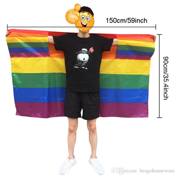 2020 Rainbow Flag Cape Costume Colorful Lgbt Flag America Flag