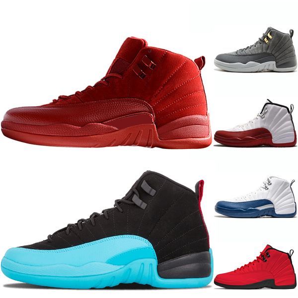 

12s designer men basketball shoes 12 bulls gym red deep royal blue bulls unc o-white fashion sports sneakers size 40-47