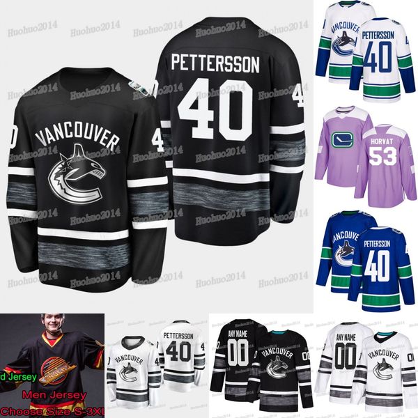 

40 Elias Pettersson 2019 All Star Vancouver Canucks Brock Boeser Bo Horvat Henrik Sedin Brendan Leipsic Nic Dowd Jussi Jokinen Hockey Jersey
