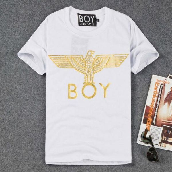 

europe tide brand boy london t-shirt men and women by couple models gilt eagle letters short sleeve bigbang t6nwm8, White;black