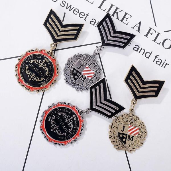 

imixlot fashion korean version of the british retro college style navy wind pattern alloy brooch men and women badge badge pin, Gray